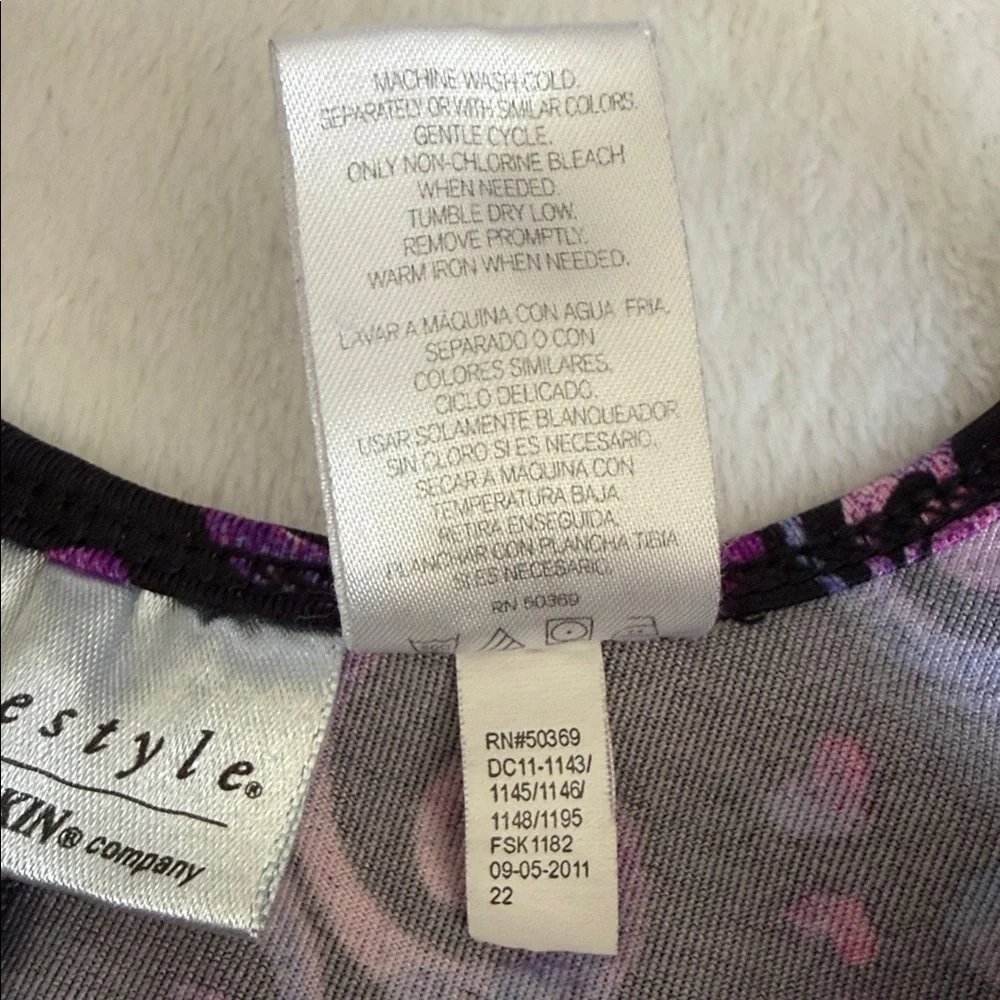 {Danskin} Freestyle | Heart Shimmer Gymnastics Dance Biketard Leotard (M 7/8)